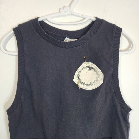 Ouroboros symbol, Black Sleeveless Tee – Upcycled, Handmade & Perfect for Summer - Picture 3 of 12
